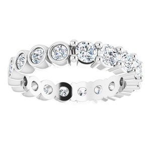 14K White 1 1/6 CTW Natural Diamond Reversible Eternity Band Size 4