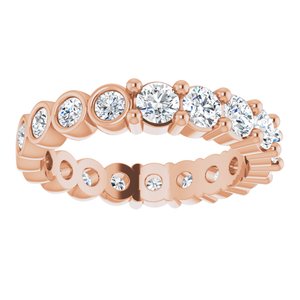14K Rose 1 1/4 CTW Natural Diamond Reversible Eternity Band Size 4.5