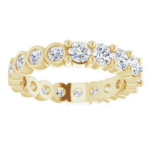 14K Yellow 1 1/4 CTW Natural Diamond Reversible Eternity Band Size 4.5