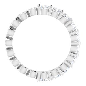 14K White 1 1/4 CTW Natural Diamond Reversible Eternity Band Size 4.5