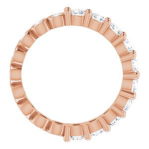 14K Rose 1 1/4 CTW Natural Diamond Reversible Eternity Band Size 4.5