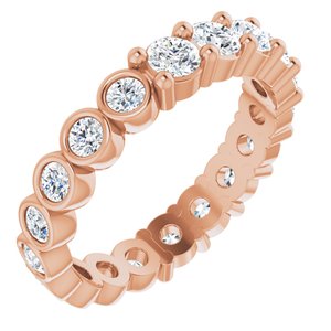14K Rose 1 1/4 CTW Natural Diamond Reversible Eternity Band Size 5