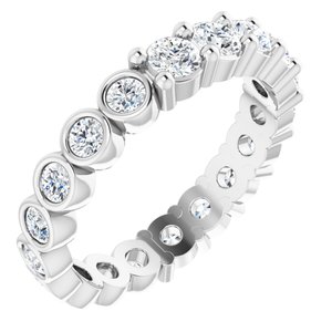 Platinum 1 1/4 CTW Natural Diamond Reversible Eternity Band Size 5