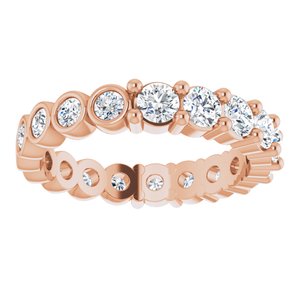 14K Rose 1 1/4 CTW Natural Diamond Reversible Eternity Band Size 5