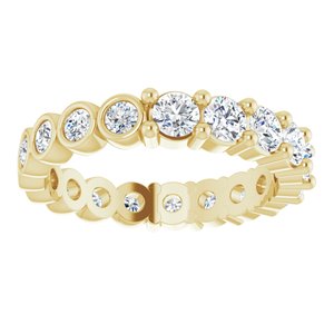 14K Yellow 1 1/4 CTW Natural Diamond Reversible Eternity Band Size 5