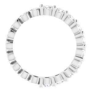 14K White 1 1/4 CTW Natural Diamond Reversible Eternity Band Size 5.5