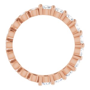 14K Rose 1 1/4 CTW Natural Diamond Reversible Eternity Band Size 5.5