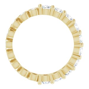 14K Yellow 1 1/4 CTW Natural Diamond Reversible Eternity Band Size 5.5