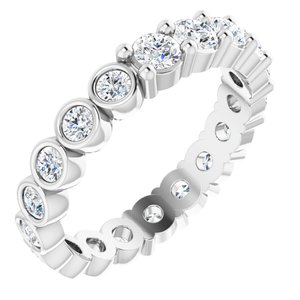 Platinum 1 1/4 CTW Natural Diamond Reversible Eternity Band Size 5.5