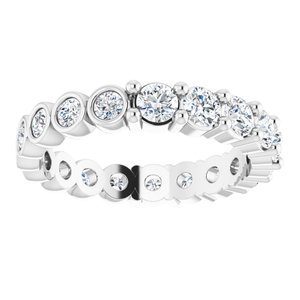 Platinum 1 1/4 CTW Natural Diamond Reversible Eternity Band Size 5.5
