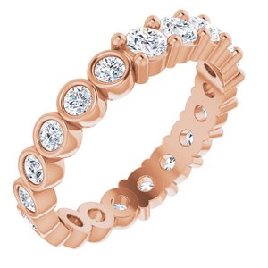 14K Rose 1 1/3 CTW Natural Diamond Reversible Eternity Band Size 6