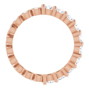 14K Rose 1 1/3 CTW Natural Diamond Reversible Eternity Band Size 6