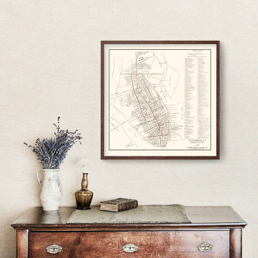 Vintage Map of Charleston, South Carolina 1922
