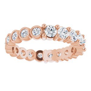 14K Rose 1 1/3 CTW Natural Diamond Reversible Eternity Band Size 6