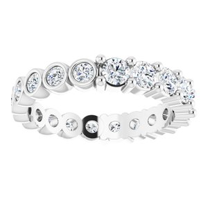 14K White 1 1/3 CTW Natural Diamond Reversible Eternity Band Size 6