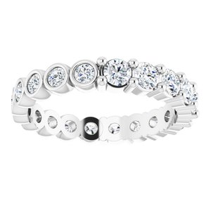14K White 1 1/3 CTW Natural Diamond Reversible Eternity Band Size 6.5