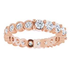 14K Rose 1 1/3 CTW Natural Diamond Reversible Eternity Band Size 6.5