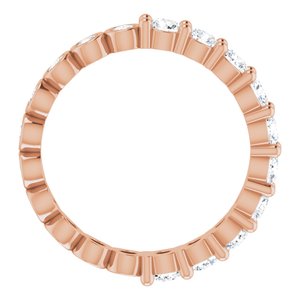 14K Rose 1 1/3 CTW Natural Diamond Reversible Eternity Band Size 6.5