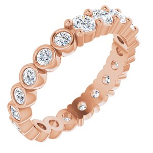 14K Rose 1 1/3 CTW Natural Diamond Reversible Eternity Band Size 6.5