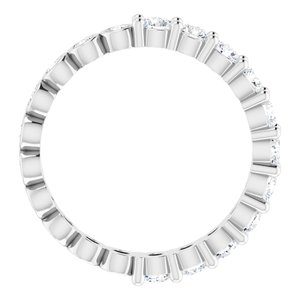14K White 1 3/8 CTW Natural Diamond Reversible Eternity Band Size 7.5