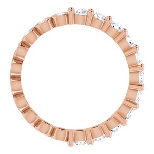 14K Rose 1 3/8 CTW Natural Diamond Reversible Eternity Band Size 7.5