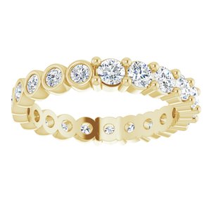 14K Yellow 1 3/8 CTW Natural Diamond Reversible Eternity Band Size 7.5