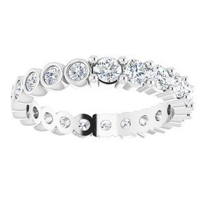 14K White 1 3/8 CTW Natural Diamond Reversible Eternity Band Size 7.5