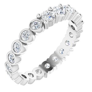 Platinum 1 3/8 CTW Natural Diamond Reversible Eternity Band Size 7.5