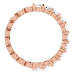 14K Rose 1 3/8 CTW Natural Diamond Reversible Eternity Band Size 8