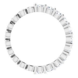 14K White 1 3/8 CTW Natural Diamond Reversible Eternity Band Size 8