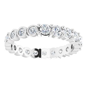 Platinum 1 3/8 CTW Natural Diamond Reversible Eternity Band Size 8