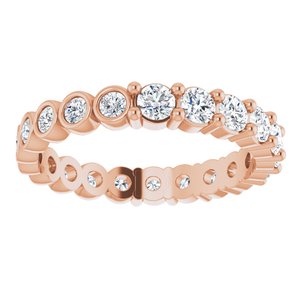 14K Rose 1 3/8 CTW Natural Diamond Reversible Eternity Band Size 8