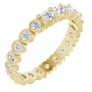 14K Yellow 1 3/8 CTW Natural Diamond Reversible Eternity Band Size 8