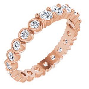14K Rose 1 3/8 CTW Natural Diamond Reversible Eternity Band Size 8