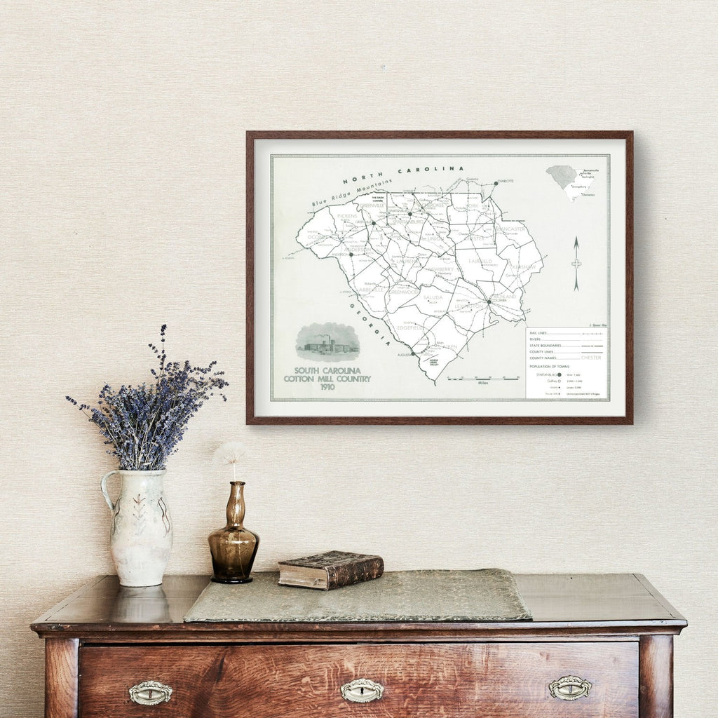 Vintage Map of South Carolina 1910