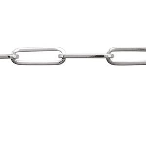 14K White 3.85 mm Paperclip-Style Chain by the Inch