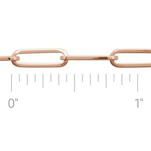 14K Rose 3.85 mm Paperclip-Style Chain by the Inch