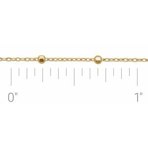 14K Yellow .85 mm Faceted Beaded Cable Chain by the Inch