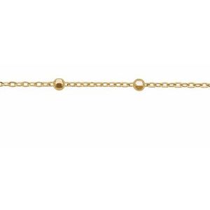 14K Yellow .85 mm Faceted Beaded Cable Chain by the Inch