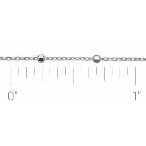 14K White .85 mm Faceted Beaded Cable Chain by the Inch
