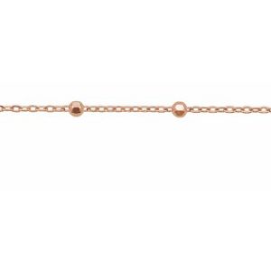 14K Rose .85 mm Faceted Beaded Cable Chain by the Inch