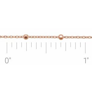 14K Rose .85 mm Faceted Beaded Cable Chain by the Inch
