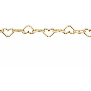 14K Yellow 3.2 mm Recycled Metal Heart Chain by the Inch