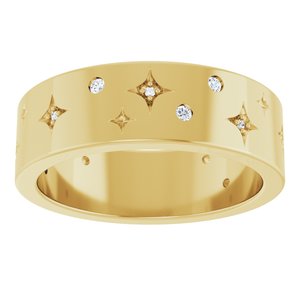 14K Yellow 1/8 CTW Natural Diamond Star Band Size 7