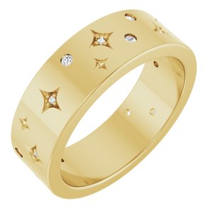 14K Yellow 1/8 CTW Natural Diamond Star Band Size 7