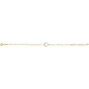 14K Yellow Gold 1/8 CTW Natural Diamond Heart 7" Bracelet – image 3