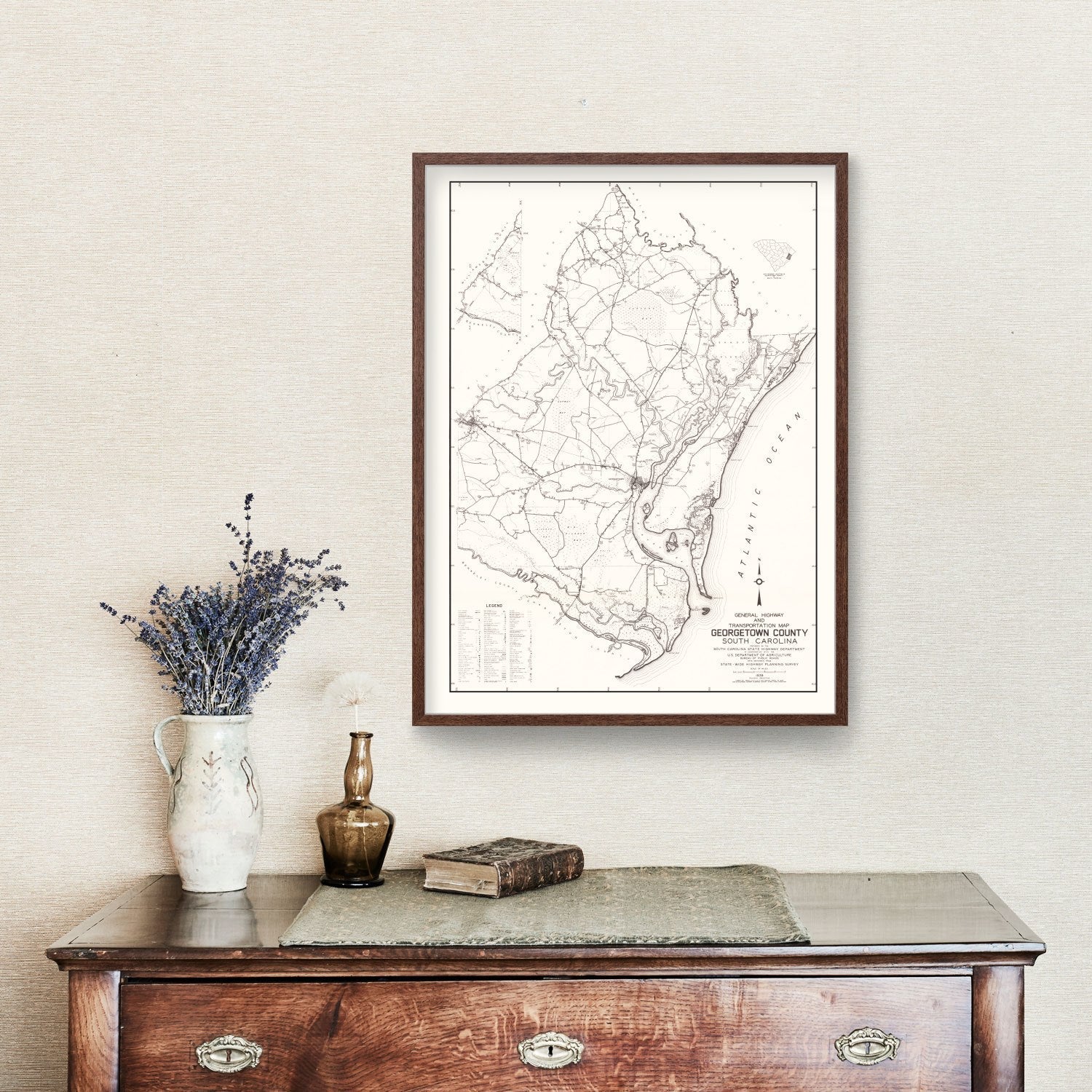 Vintage Map of Georgetown County, South Carolina 1939