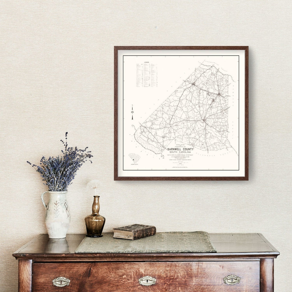 Vintage Map of Barnwell County, South Carolina 1939