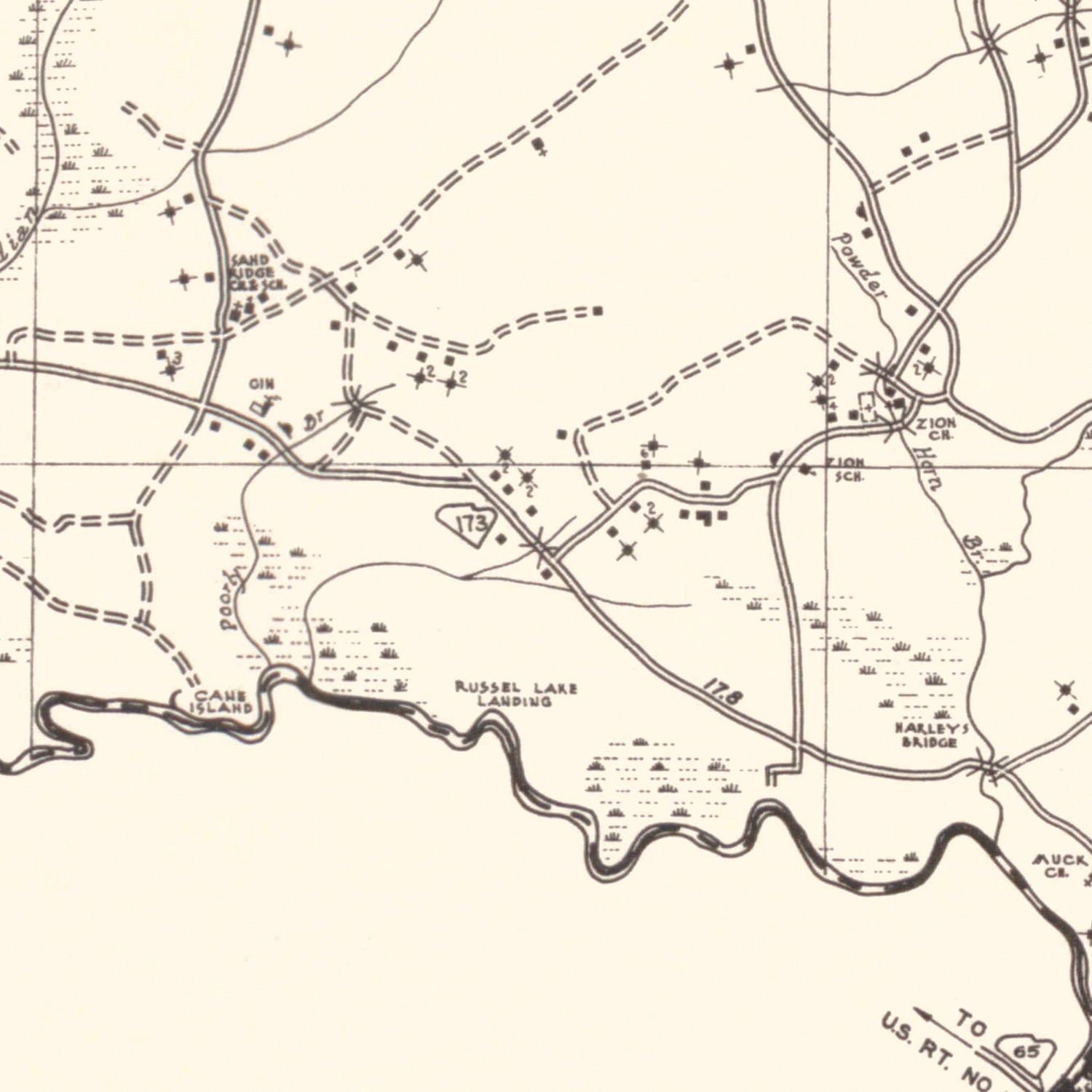 Vintage Map of Dorchester County, South Carolina 1939