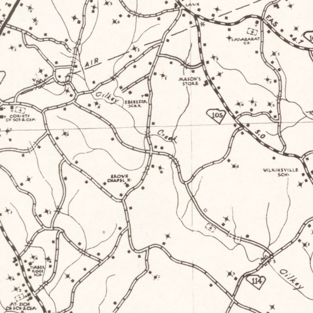 Vintage Map of Cherokee County, South Carolina 1938